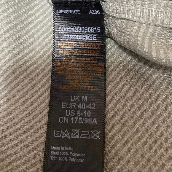 Topshop Women's Green Silk Satin Long Sleeve Button Down Pajama Set Size 8/10 - Picture 6 of 6